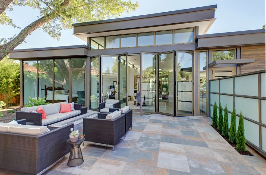 ConceptSystem 68 Finestre, ConceptFolding 77 Sistemi scorrevoli e ConceptSystem 68 Porte - Villa Modern Prairie House situato in Sonoma Wine Country, Stati Uniti d'America