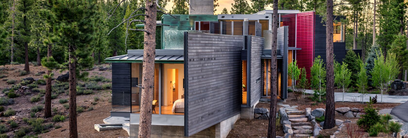 SlimLine 38 Finestre, SlimLine 38 Porte, ConceptWall 50 Facciate continue e Mosquito Sistemi complementari - Martis Camp situato in Truckee, CA, Stati Uniti d'America