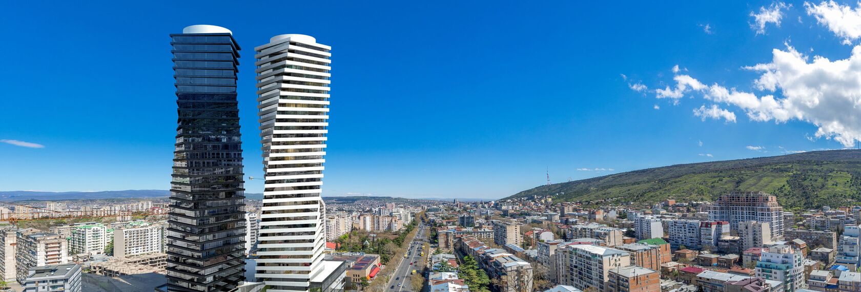 ConceptWall 50 Facciate continue, ConceptSystem 77 Porte e ConceptSystem 77 Finestre - Complesso di appartamenti Axis Towers situato in Tbilisi, Georgia