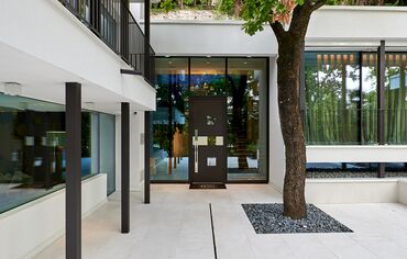 Aluminium front door.